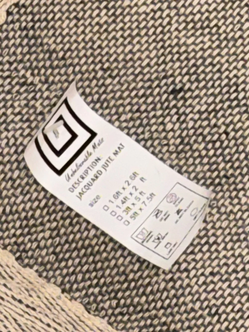 NWT Unbelievable Mats 20x32 Jacquard Jute Accent Rug Olive Green Trellis Mat